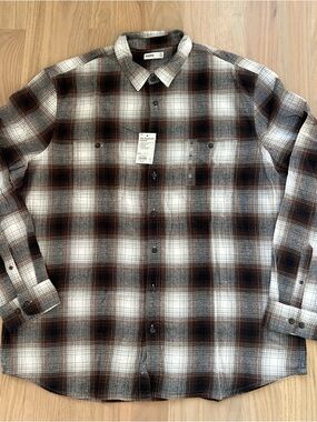 Sonoma Supersoft Flannel Shirt XXL Tall Brown Plaid NWT